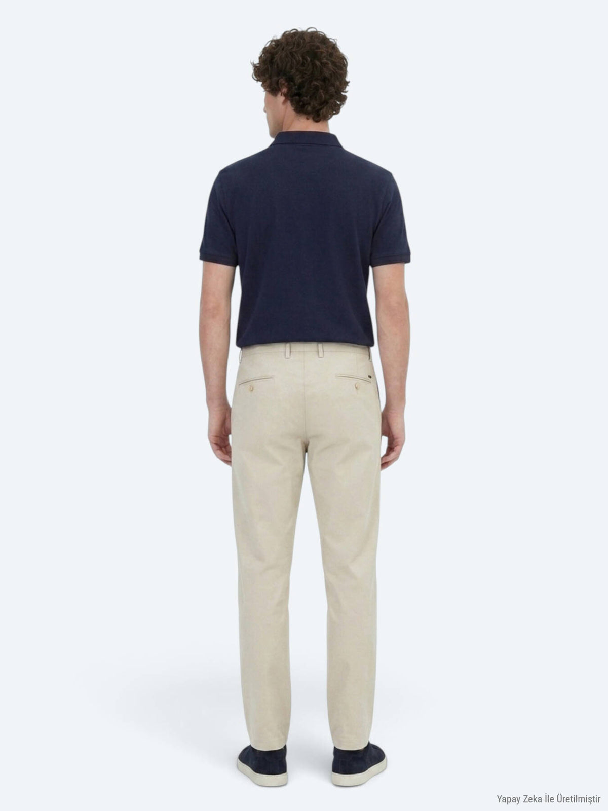 Beige gewebte Freizeithose in regulärer Passform