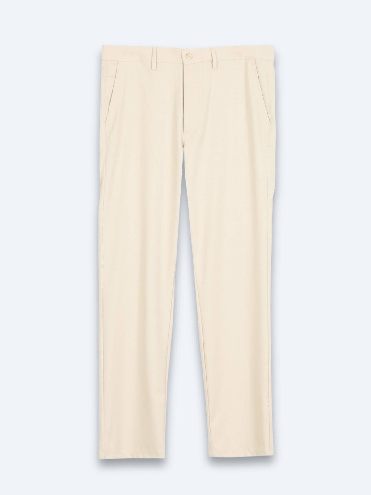 Beige gewebte Freizeithose in regulärer Passform