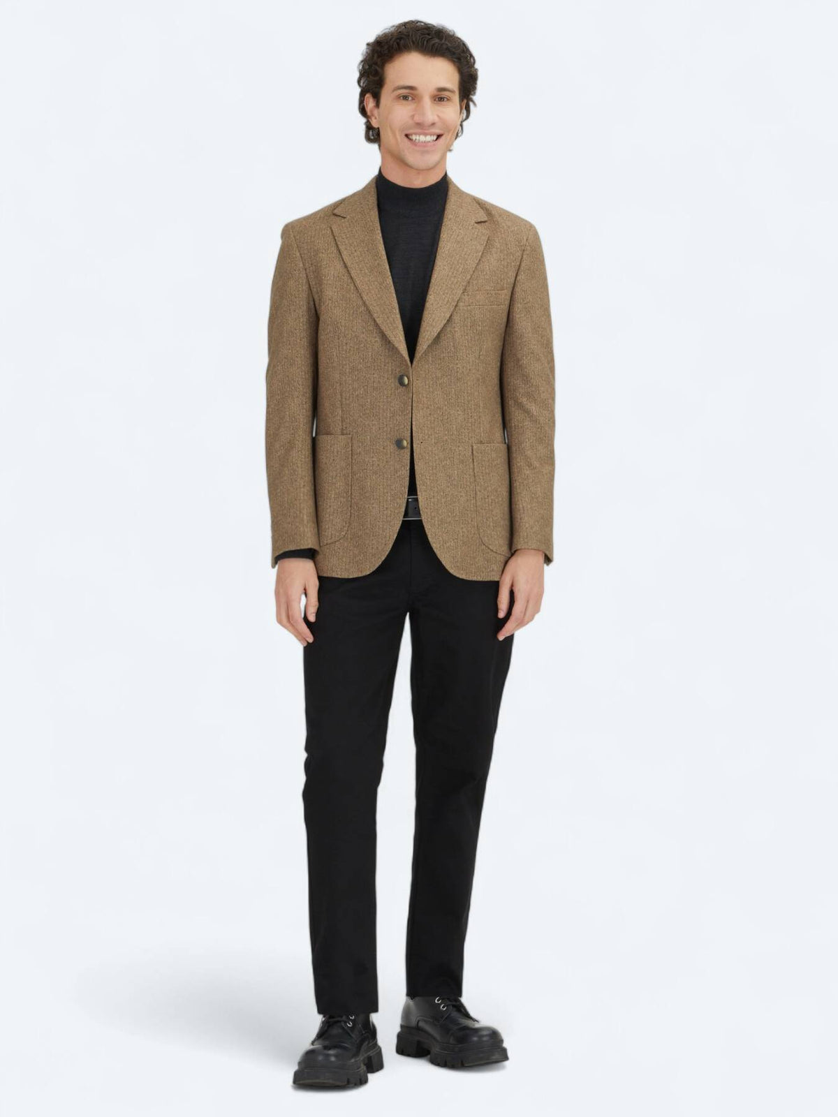 Braun Bedruckte Modern Fit Jacke