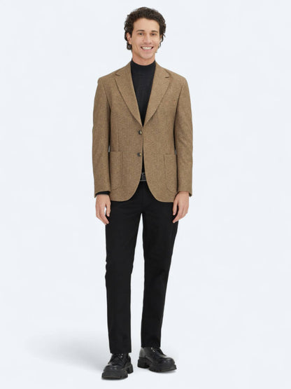 Braun Bedruckte Modern Fit Jacke