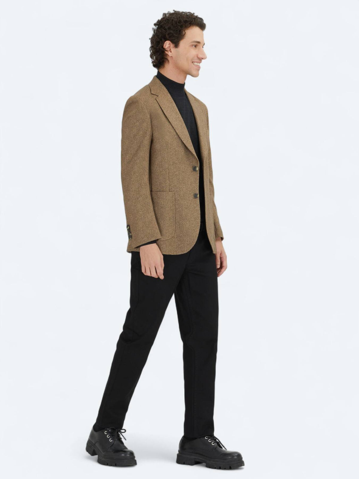 Braun Bedruckte Modern Fit Jacke