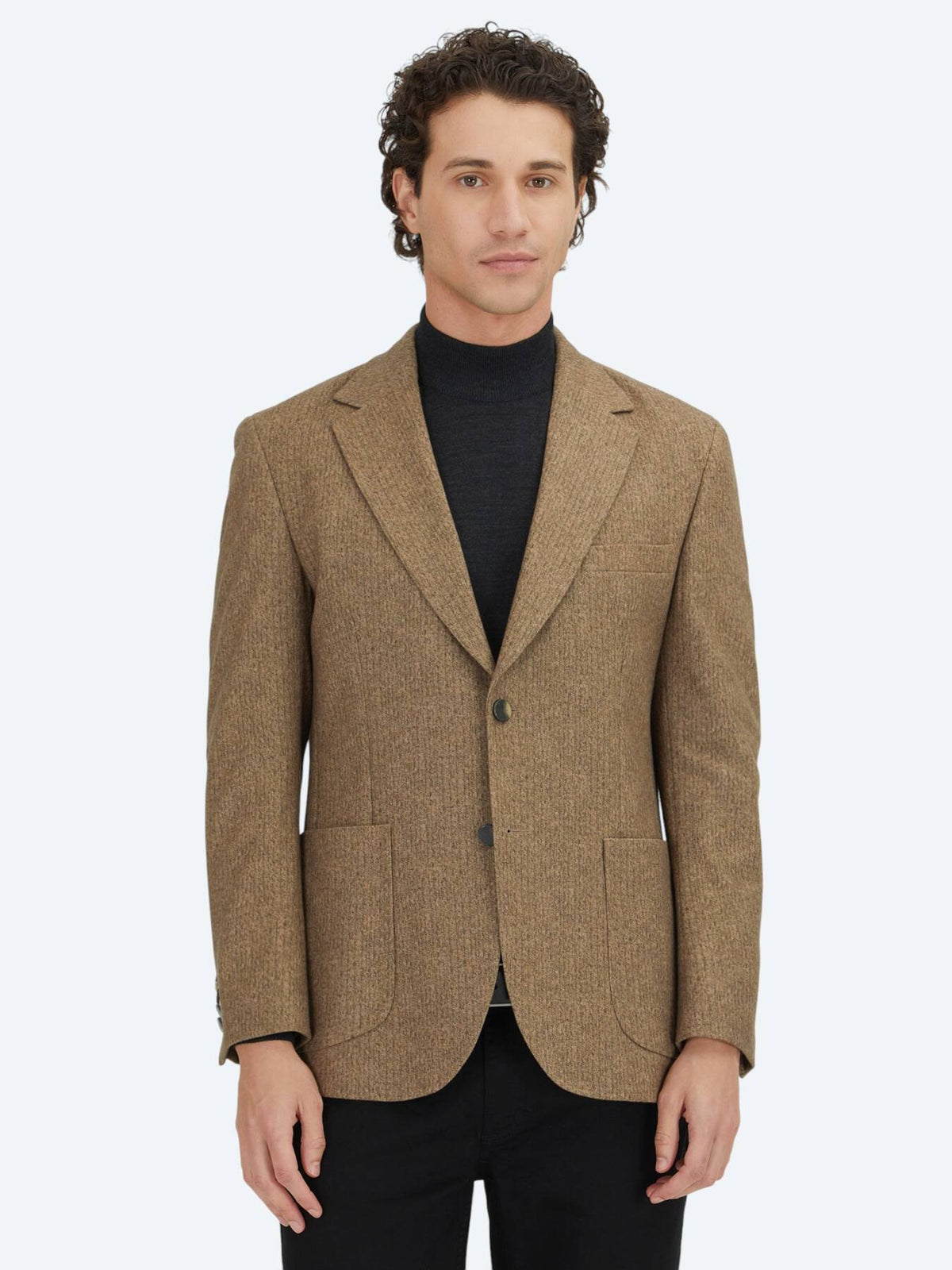 Braun Bedruckte Modern Fit Jacke