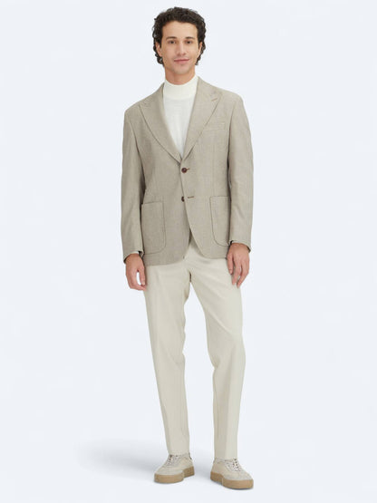 Braun Karierte Modern Fit Jacke