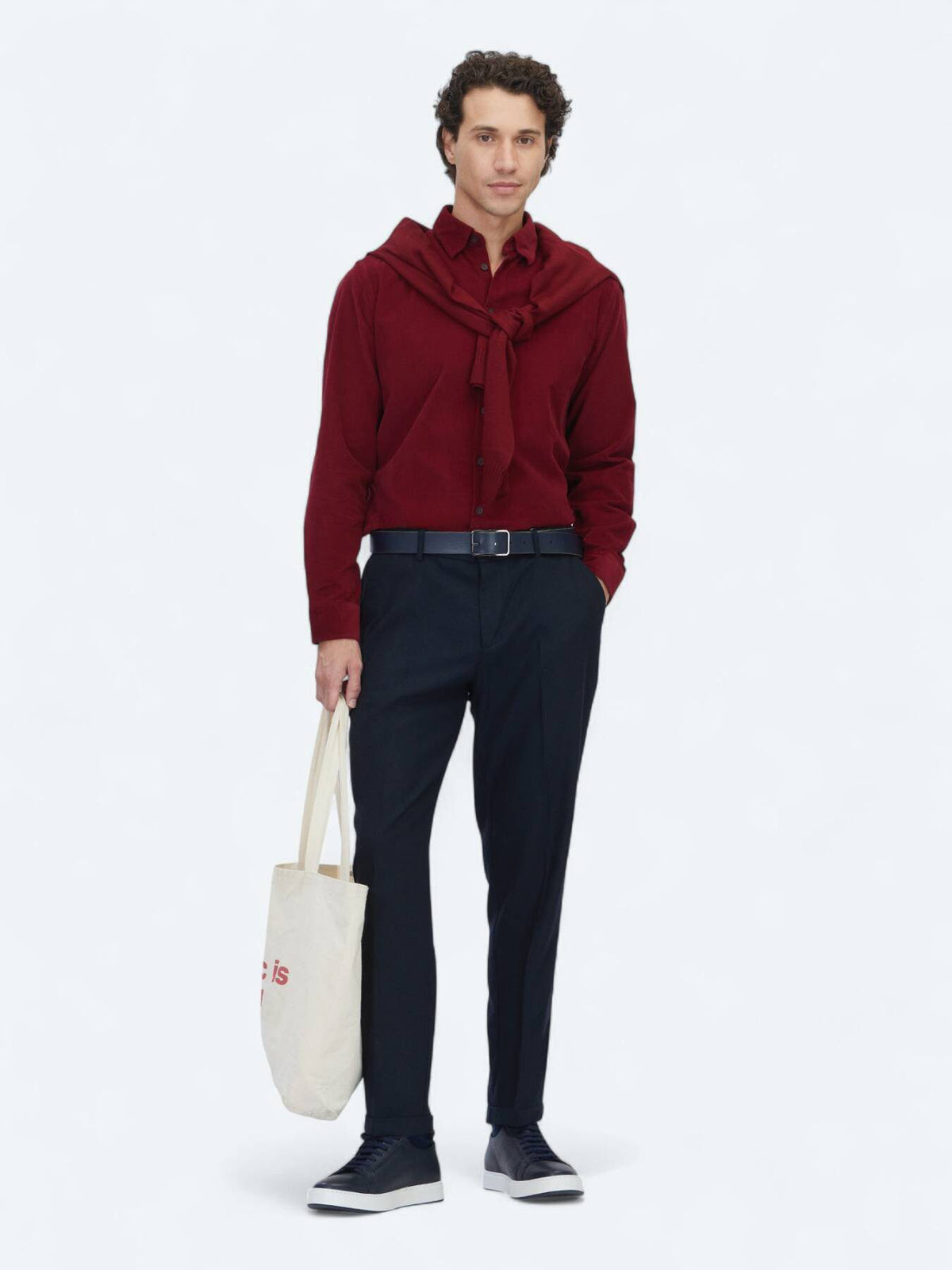 Rot gestreiftes Regular Fit Casual Hemd 100% Baumwolle