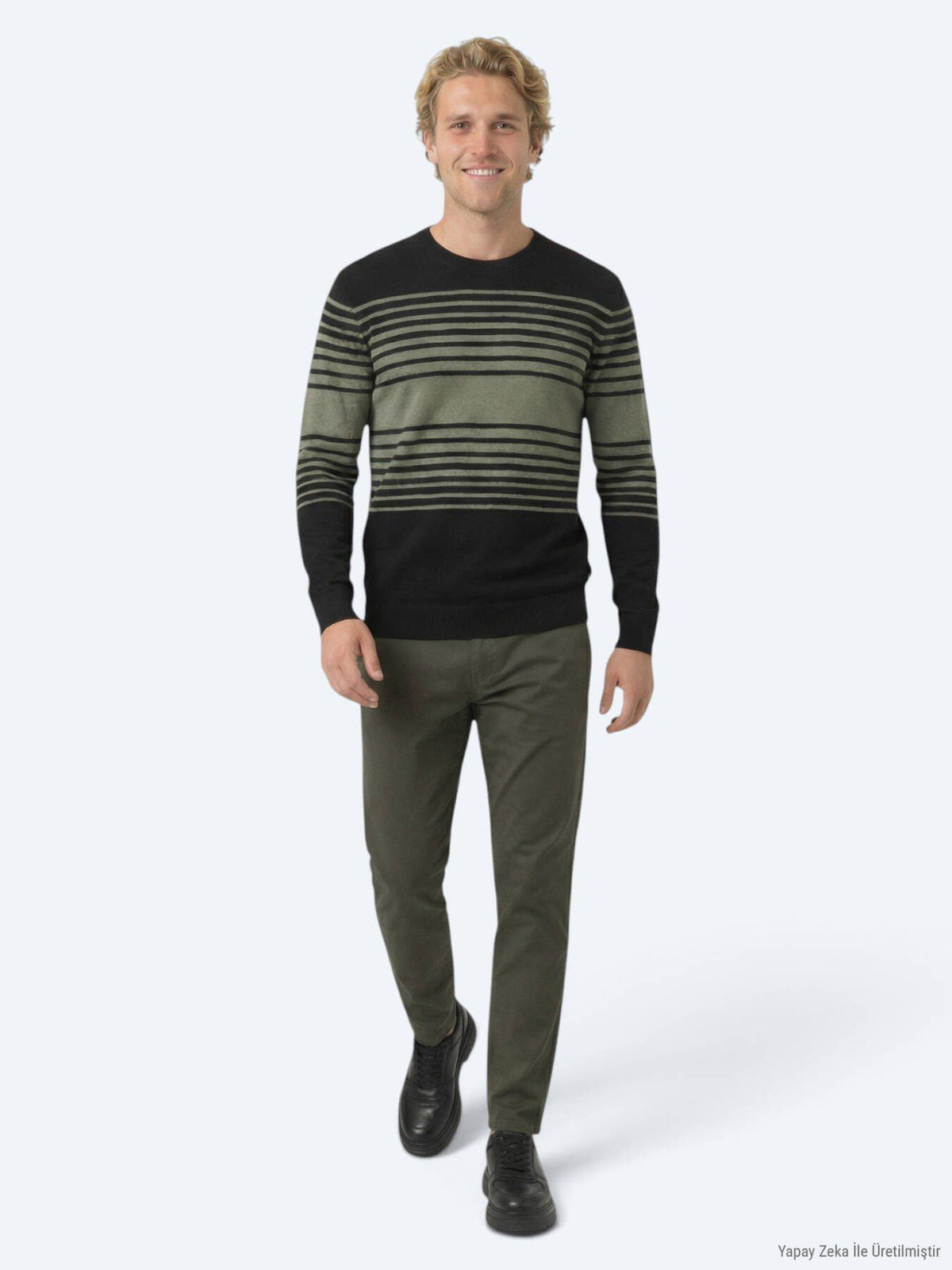 Schwarzes Strick-Sweatshirt