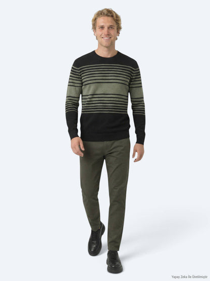 Schwarzes Strick-Sweatshirt