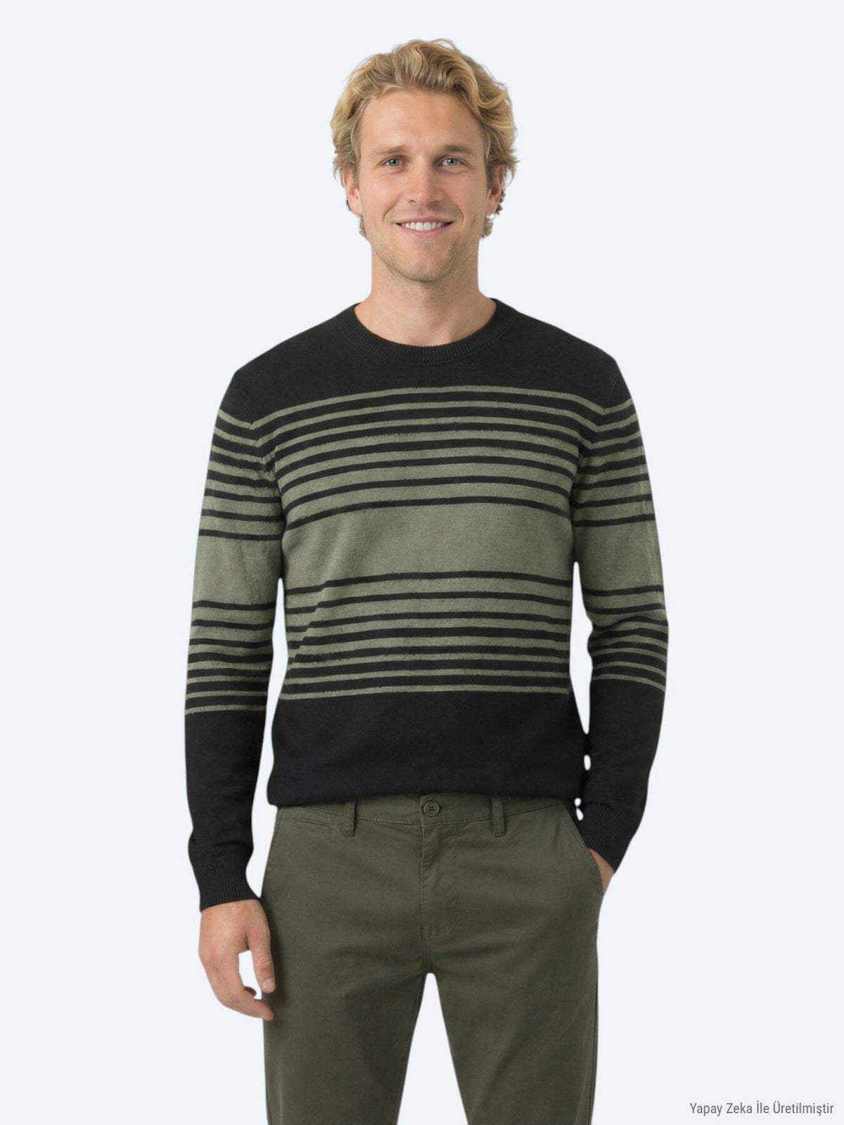 Schwarzes Strick-Sweatshirt