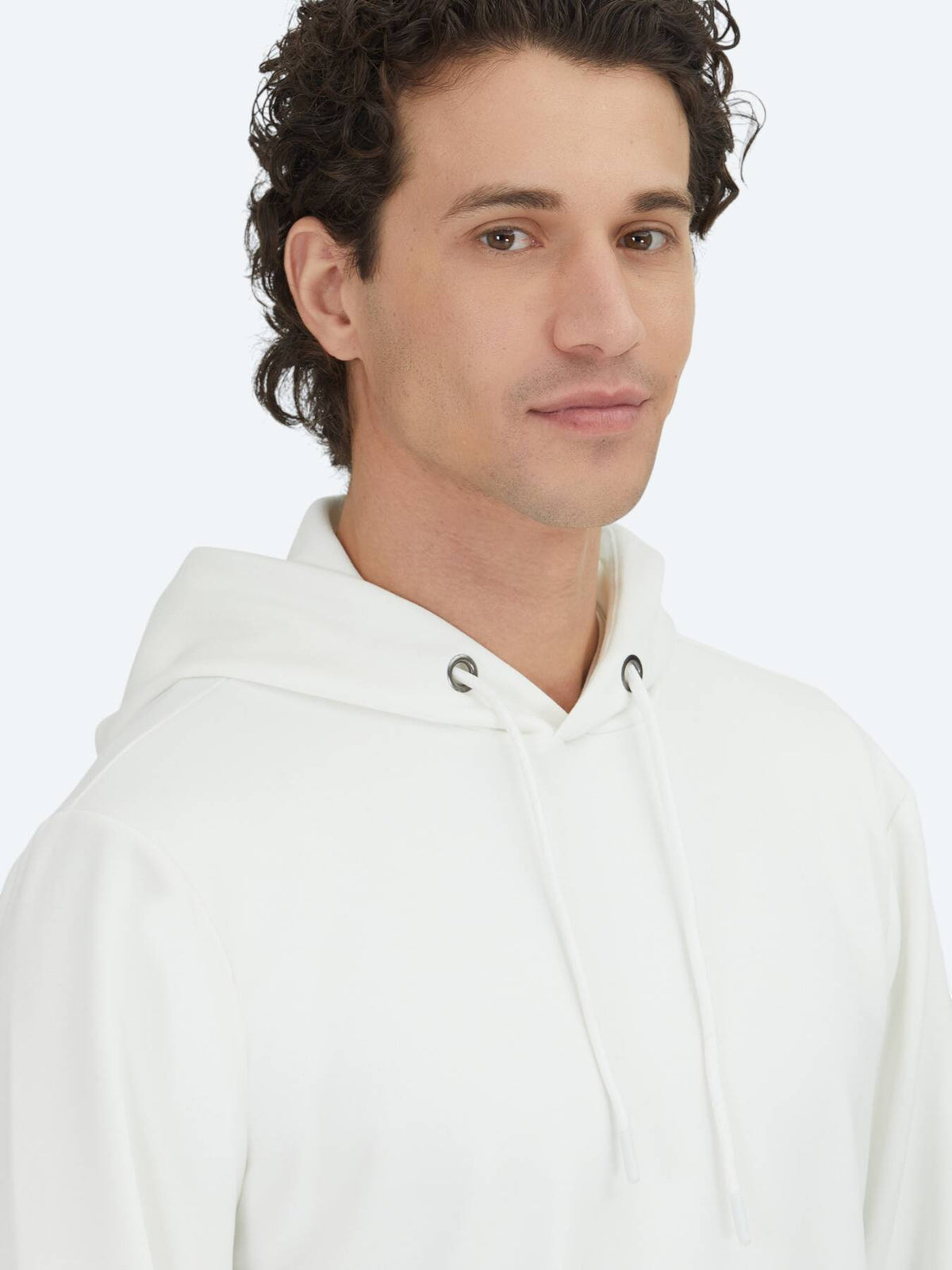 Ecru Kapuzen-Sweatshirt