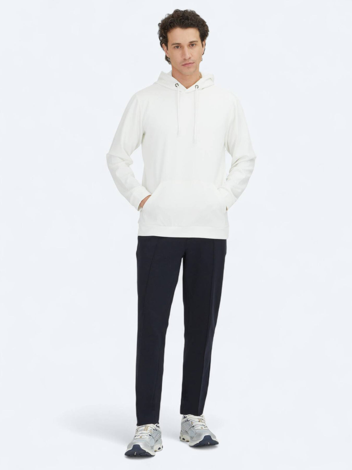 Ecru Kapuzen-Sweatshirt