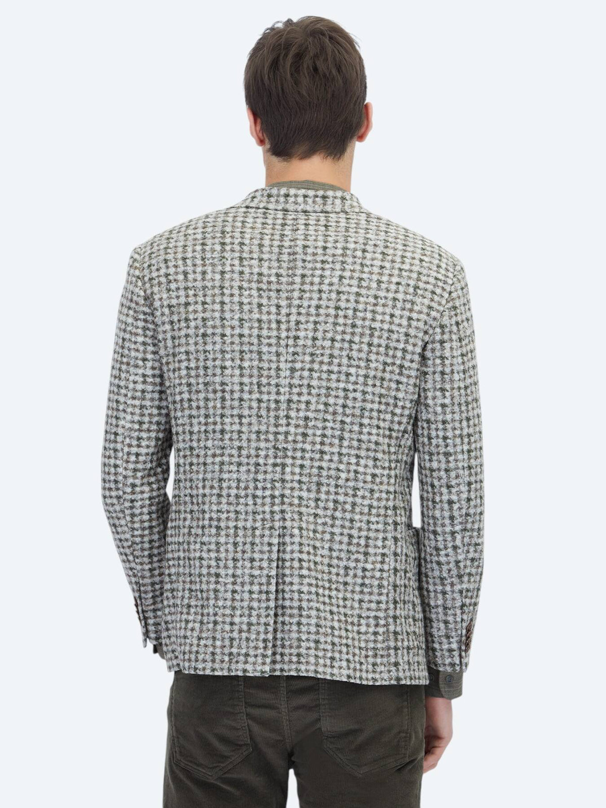 Khaki gemusterte moderne Wolljacke