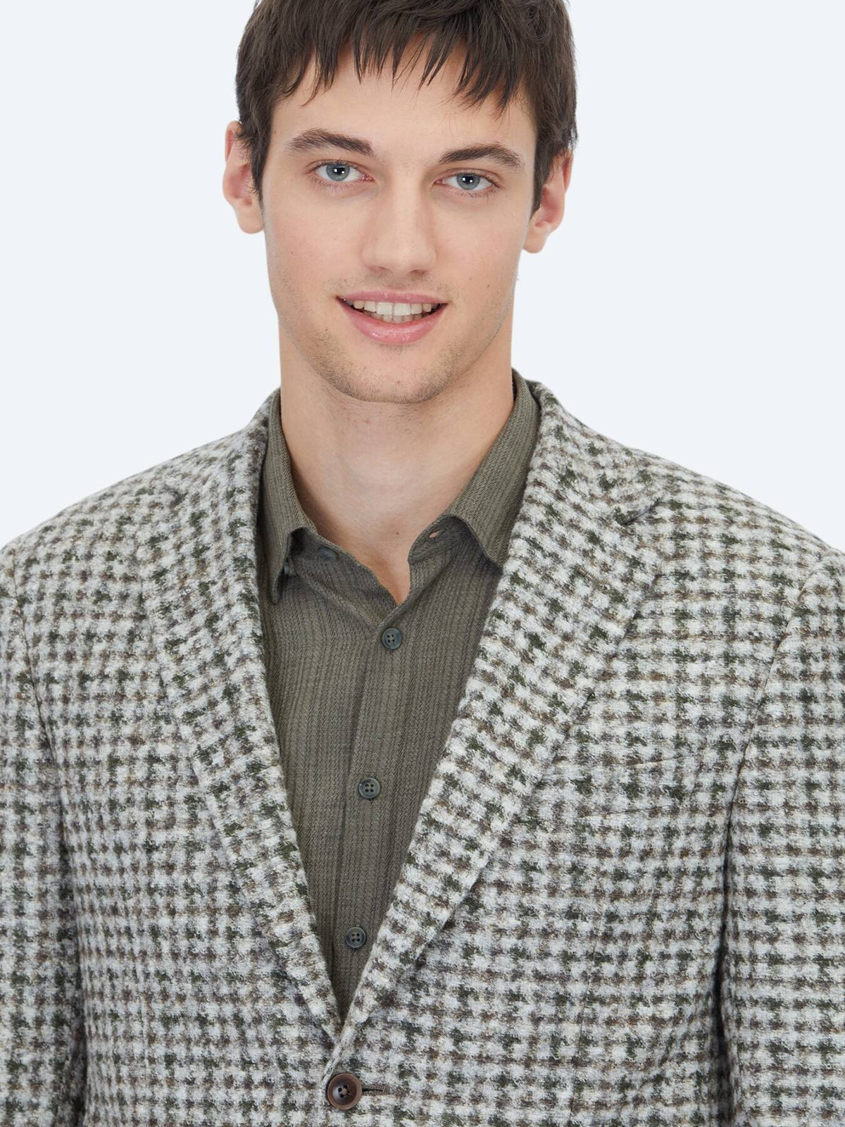 Khaki gemusterte moderne Wolljacke