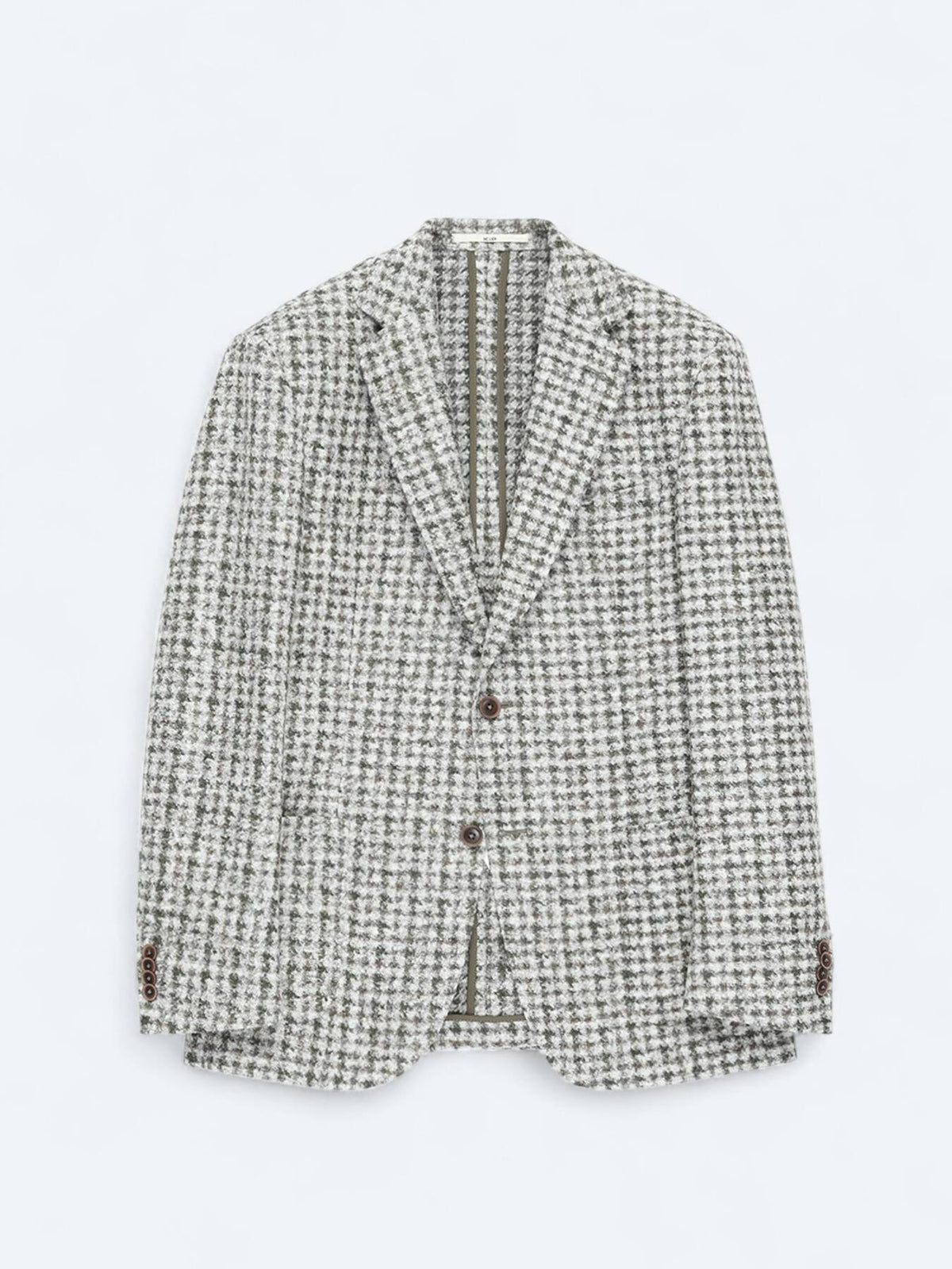 Khaki gemusterte moderne Wolljacke