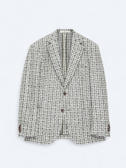 Khaki gemusterte moderne Wolljacke