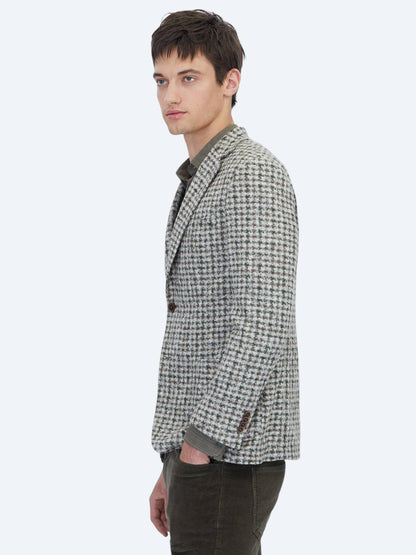Khaki gemusterte moderne Wolljacke