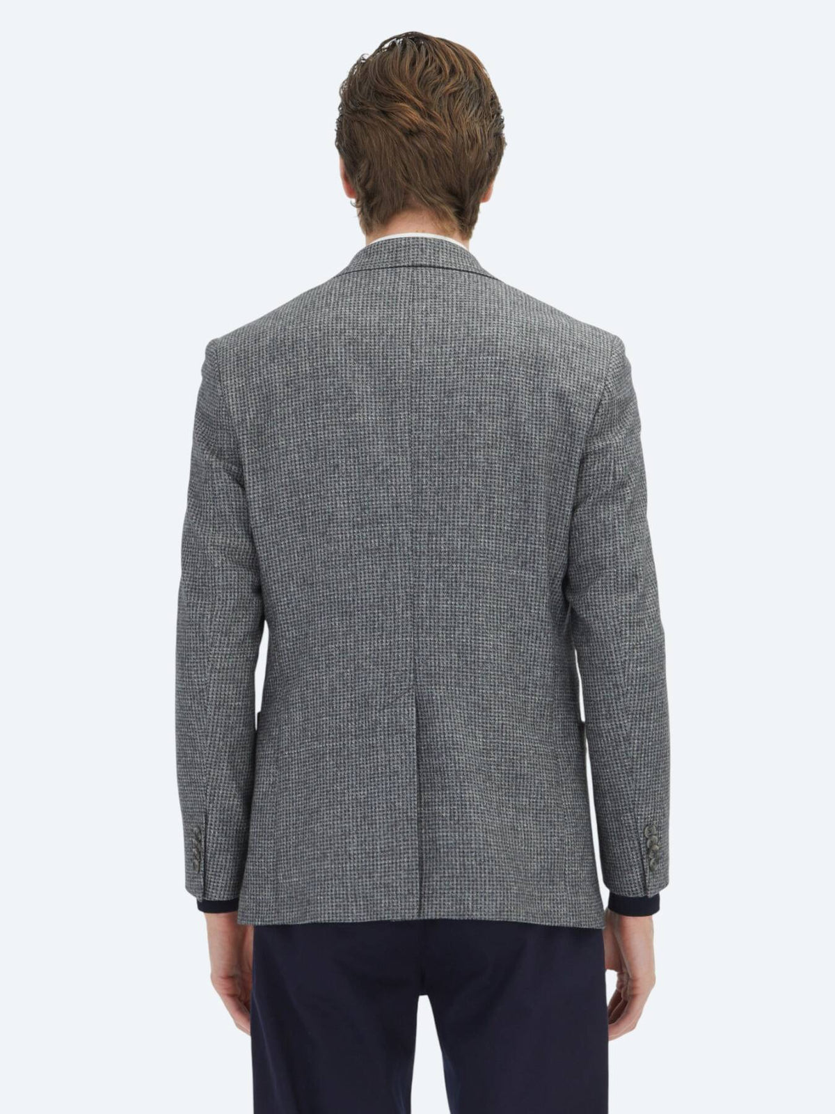 Grau Modern Fit Wollmischjacke