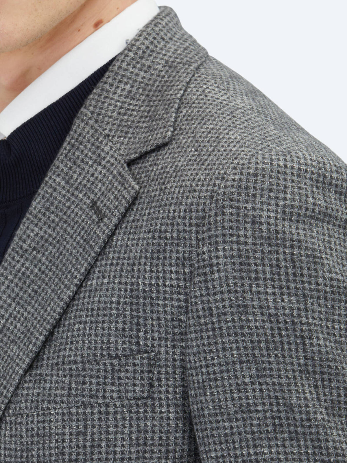 Grau Modern Fit Wollmischjacke