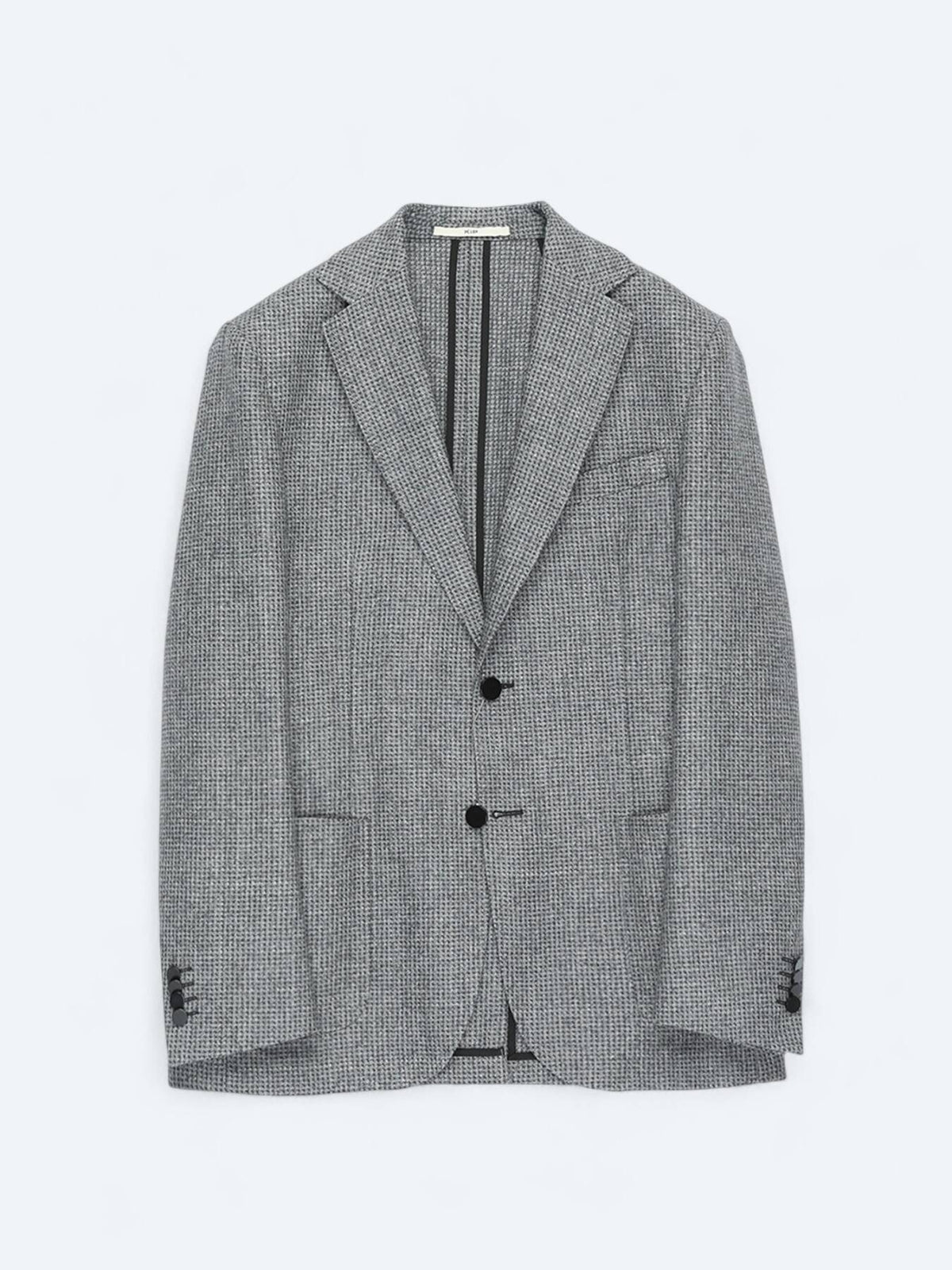 Grau Modern Fit Wollmischjacke