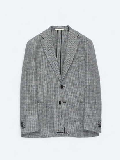 Grau Modern Fit Wollmischjacke