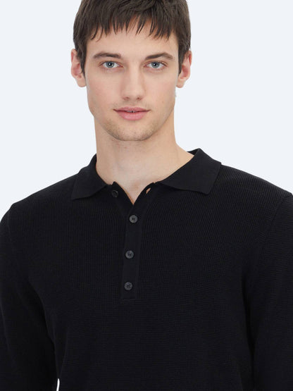 Schwarzes Strick-Sweatshirt