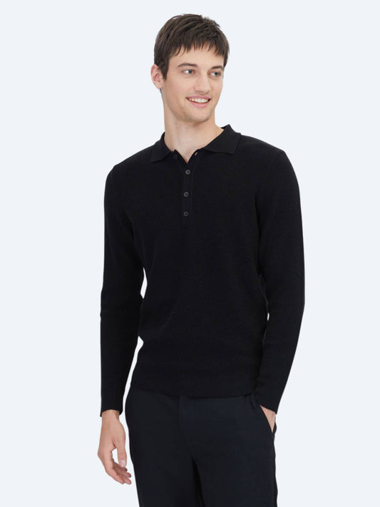 Schwarzes Strick-Sweatshirt