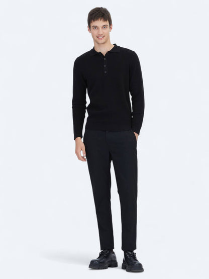 Schwarzes Strick-Sweatshirt