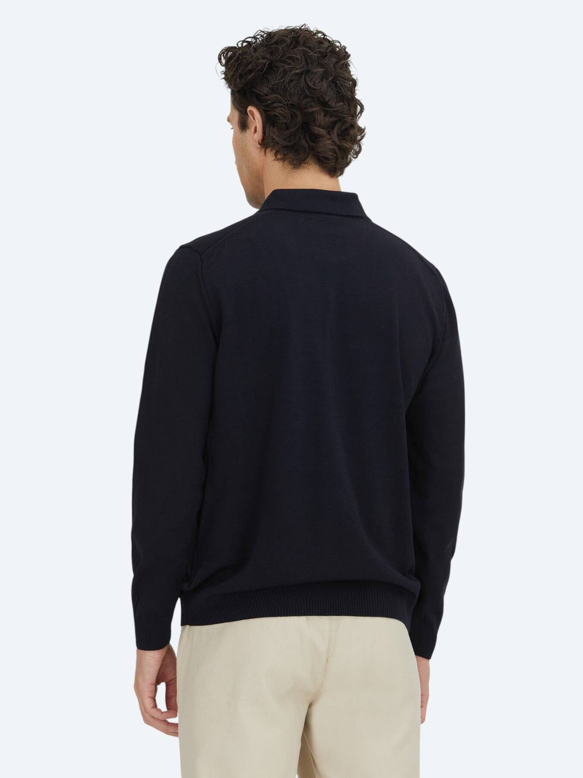 Marineblaues Strick-Sweatshirt