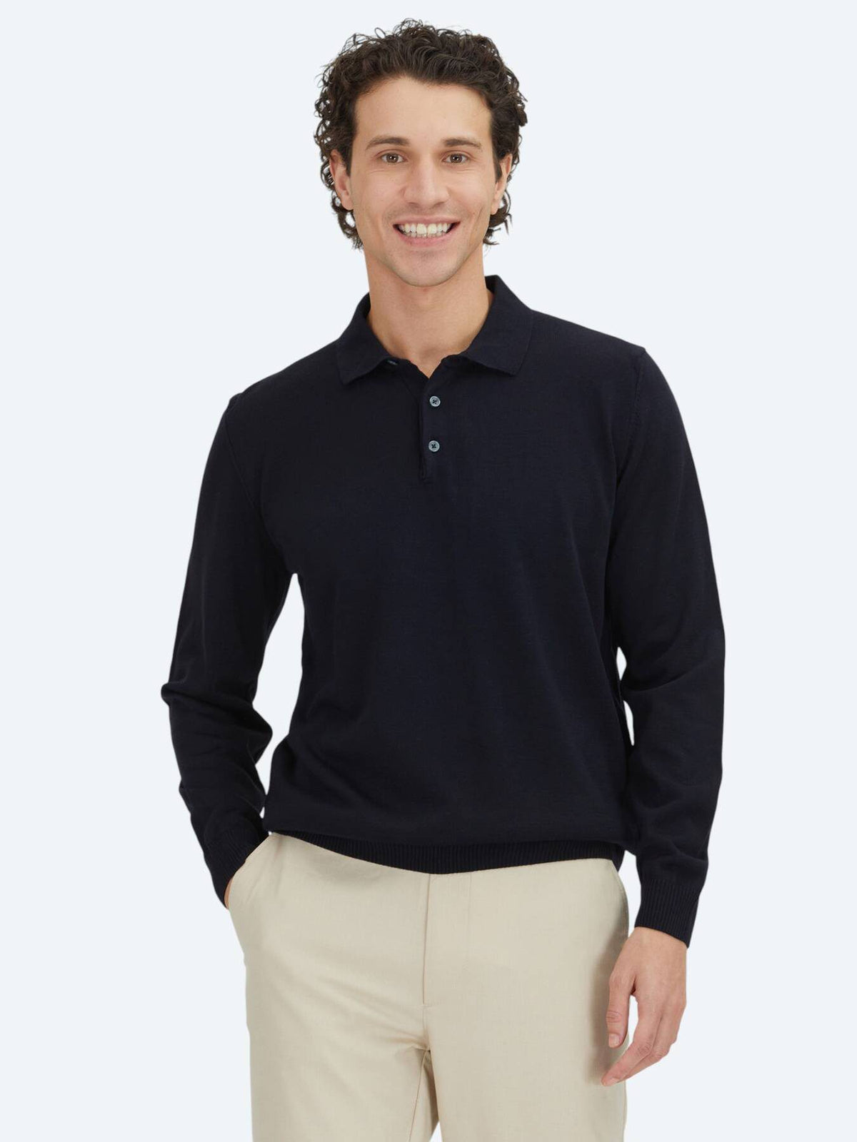 Marineblaues Strick-Sweatshirt
