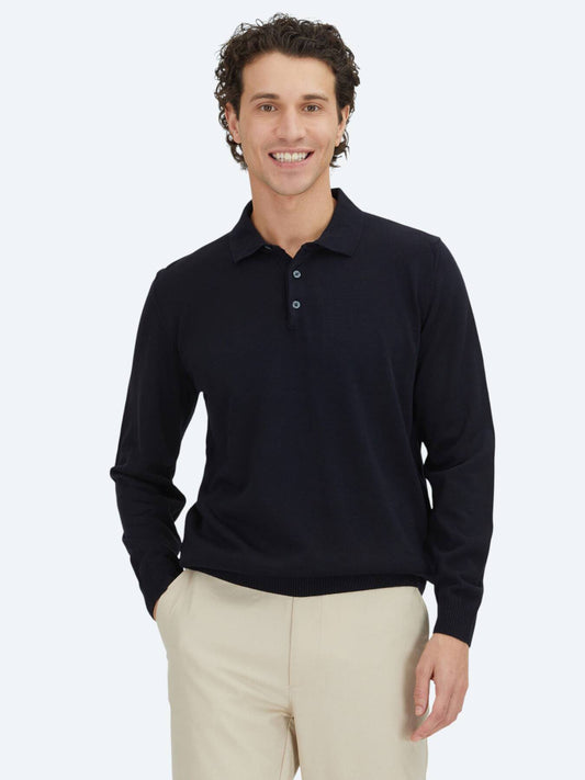 Marineblaues Strick-Sweatshirt