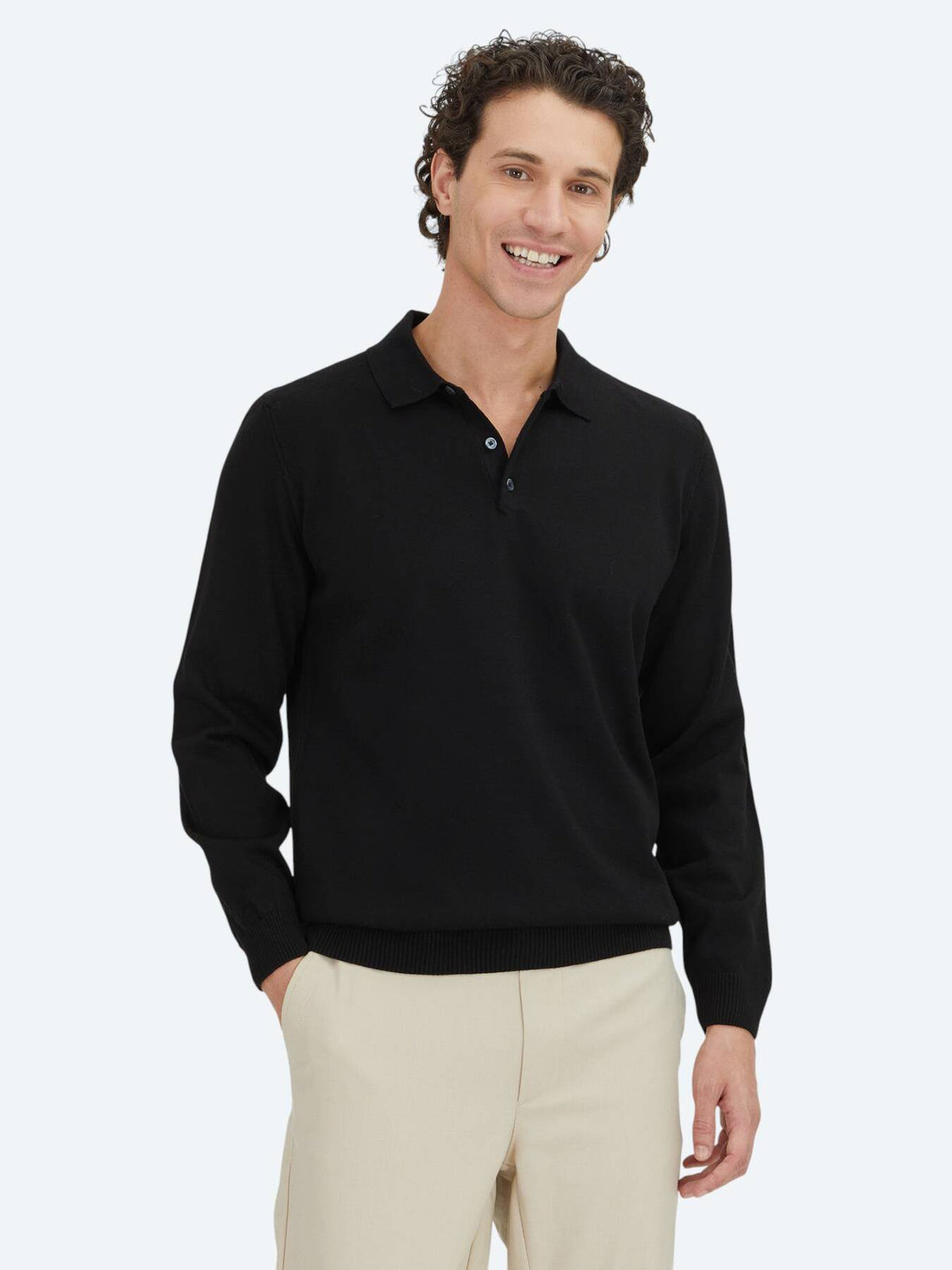 Schwarzes Strick-Sweatshirt