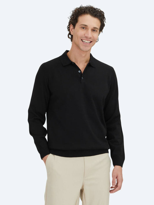 Schwarzes Strick-Sweatshirt