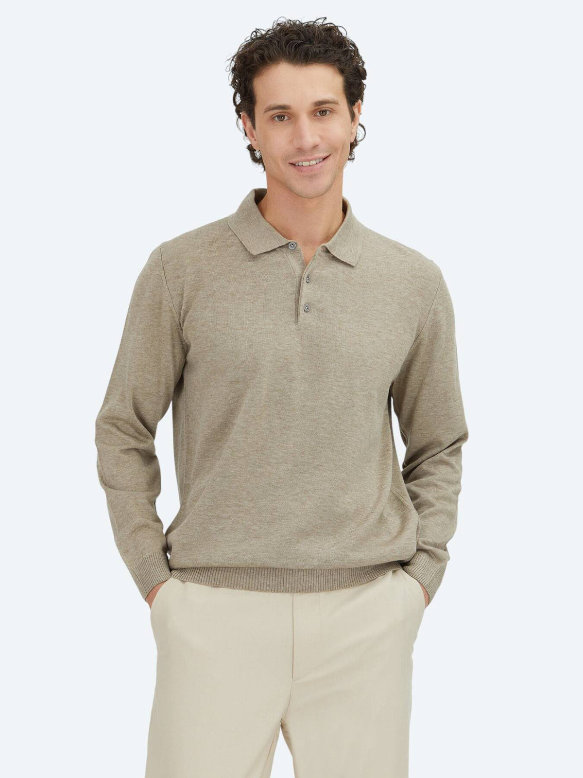 Beige Strickpullover