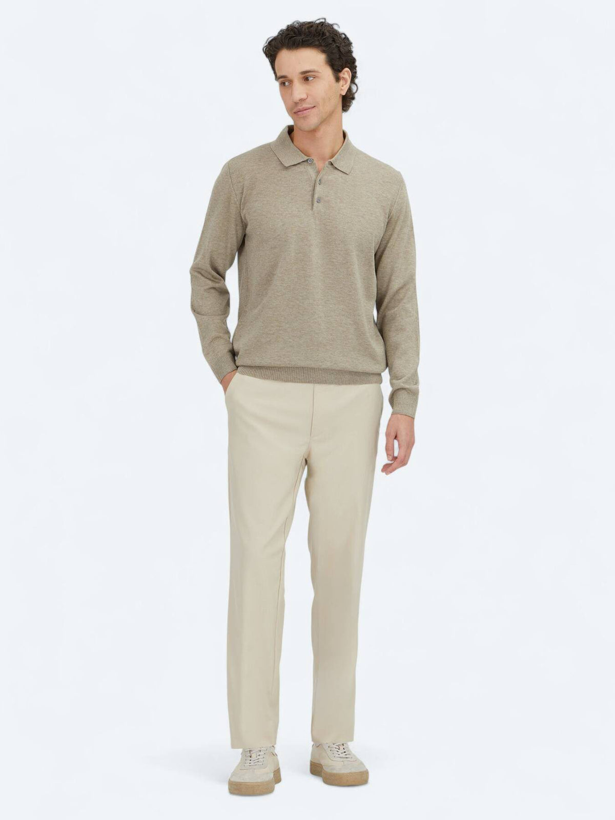 Beige Strickpullover