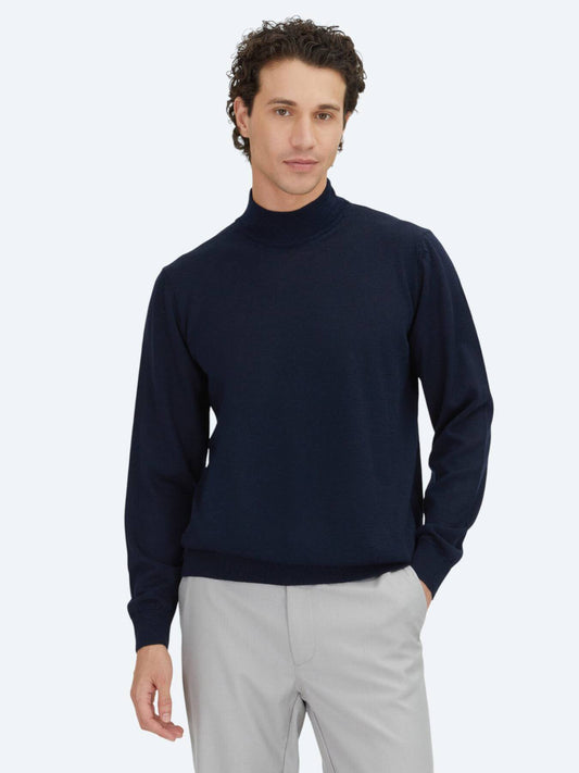 Marineblaues Strick-Sweatshirt