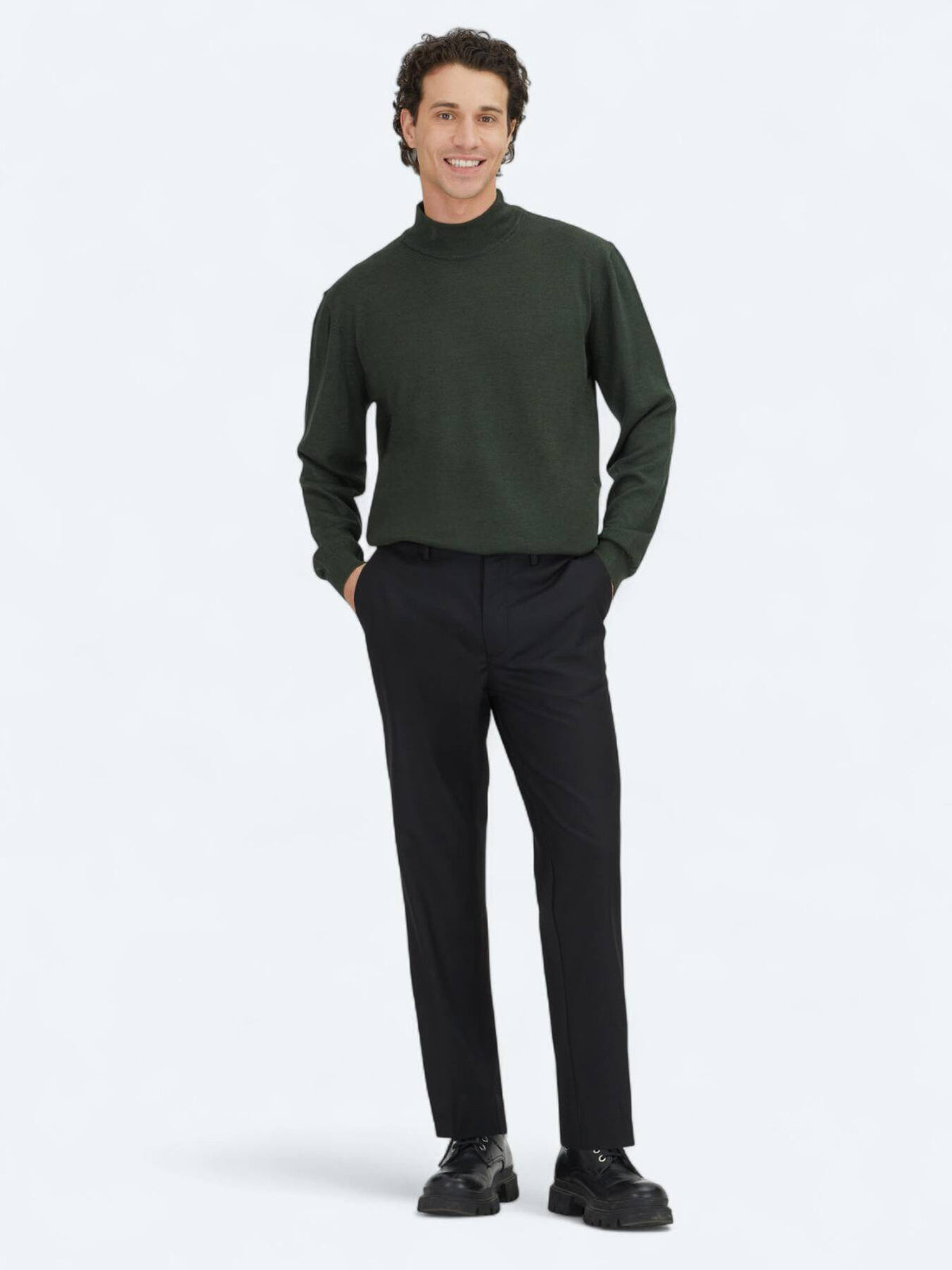 Grüner Strickpullover
