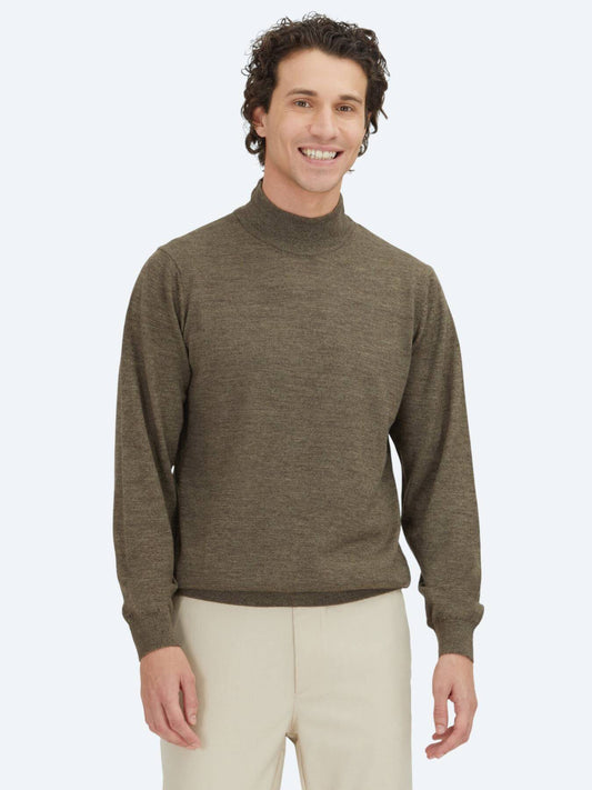 Dunkelbeige Strickpullover