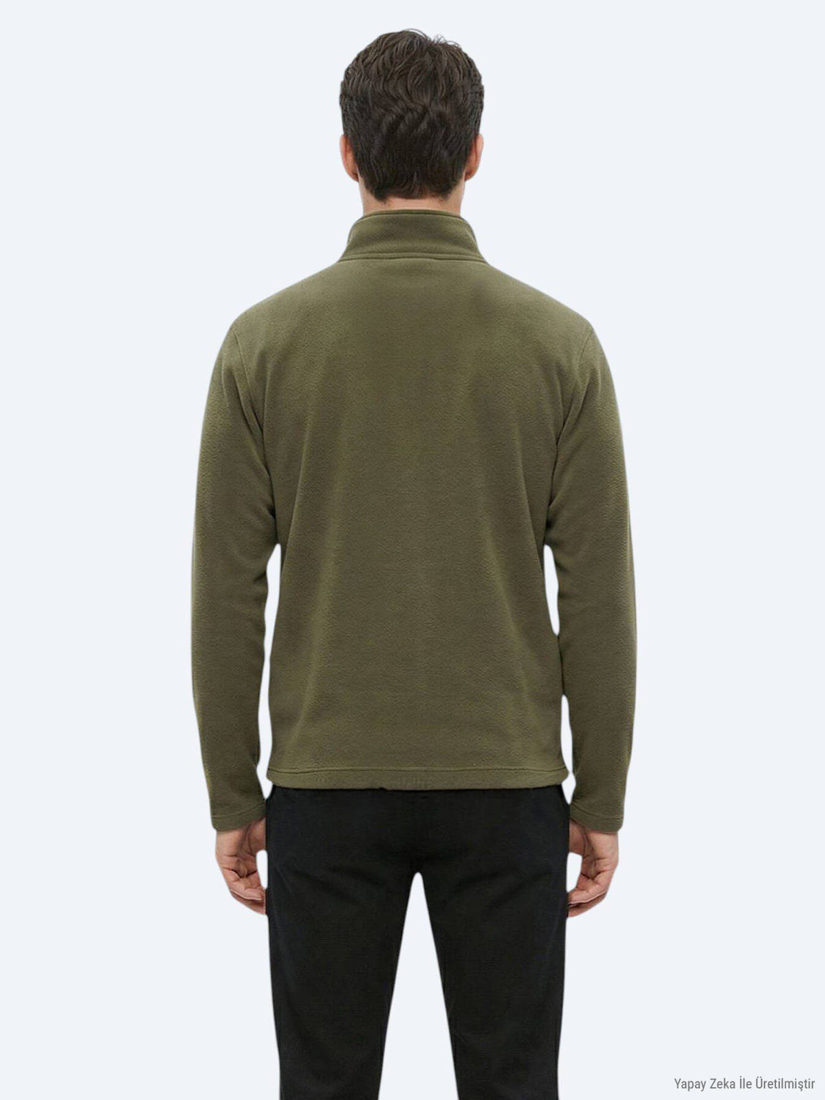 Khaki Rollkragen Sweatshirt schlicht