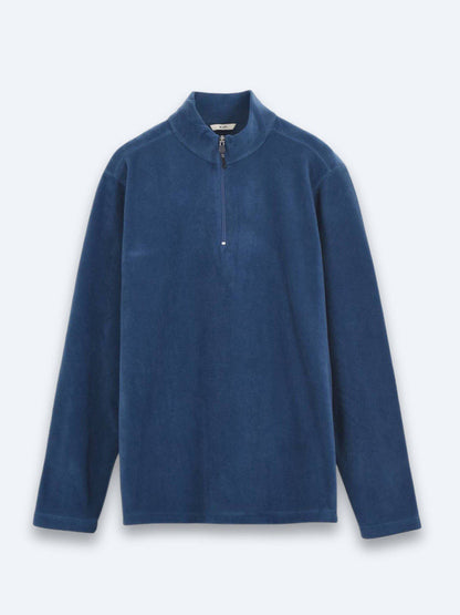 Indigo Rollkragen Sweatshirt unifarben
