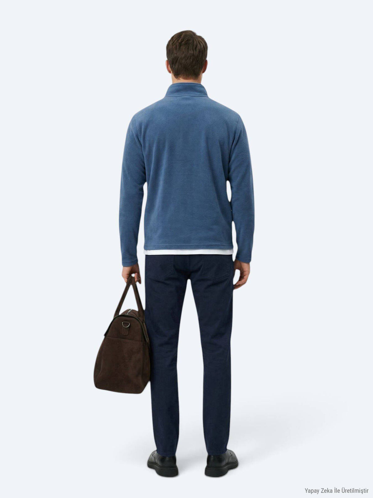 Indigo Rollkragen Sweatshirt unifarben