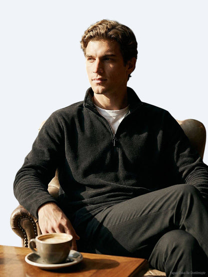 Schwarzer Rollkragen Sweatshirt Unifarben