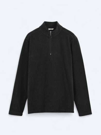 Schwarzer Rollkragen Sweatshirt Unifarben