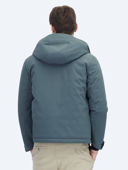 Khaki Regular Fit Kapuzen Freizeitjacke