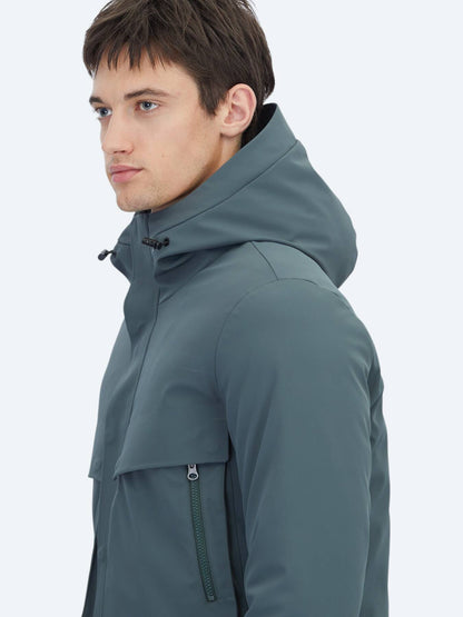 Khaki Regular Fit Kapuzen Freizeitjacke