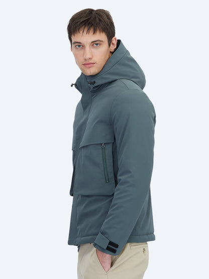 Khaki Regular Fit Kapuzen Freizeitjacke