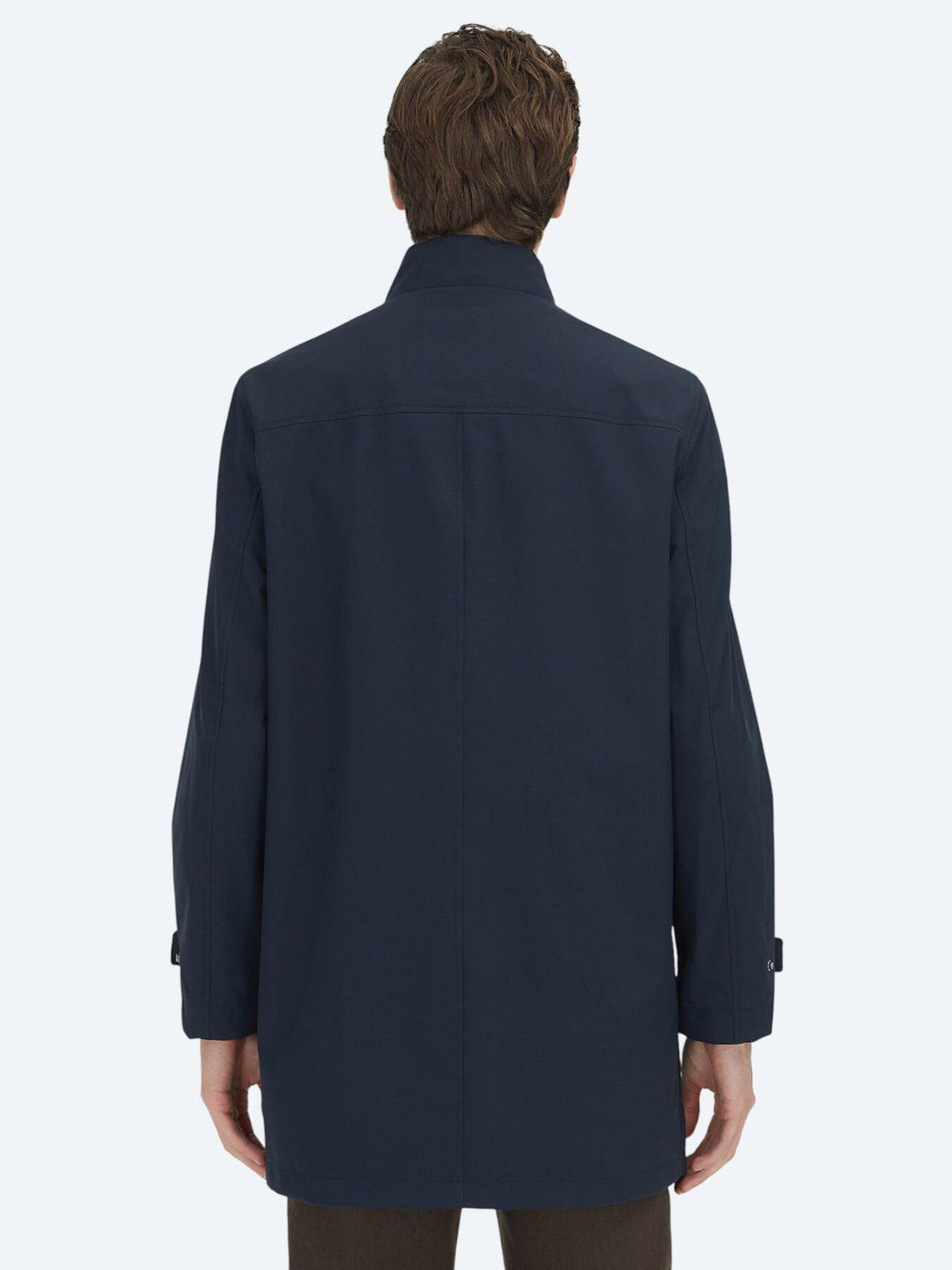 Marineblauer Oversize-Doppelreiher Regenmantel