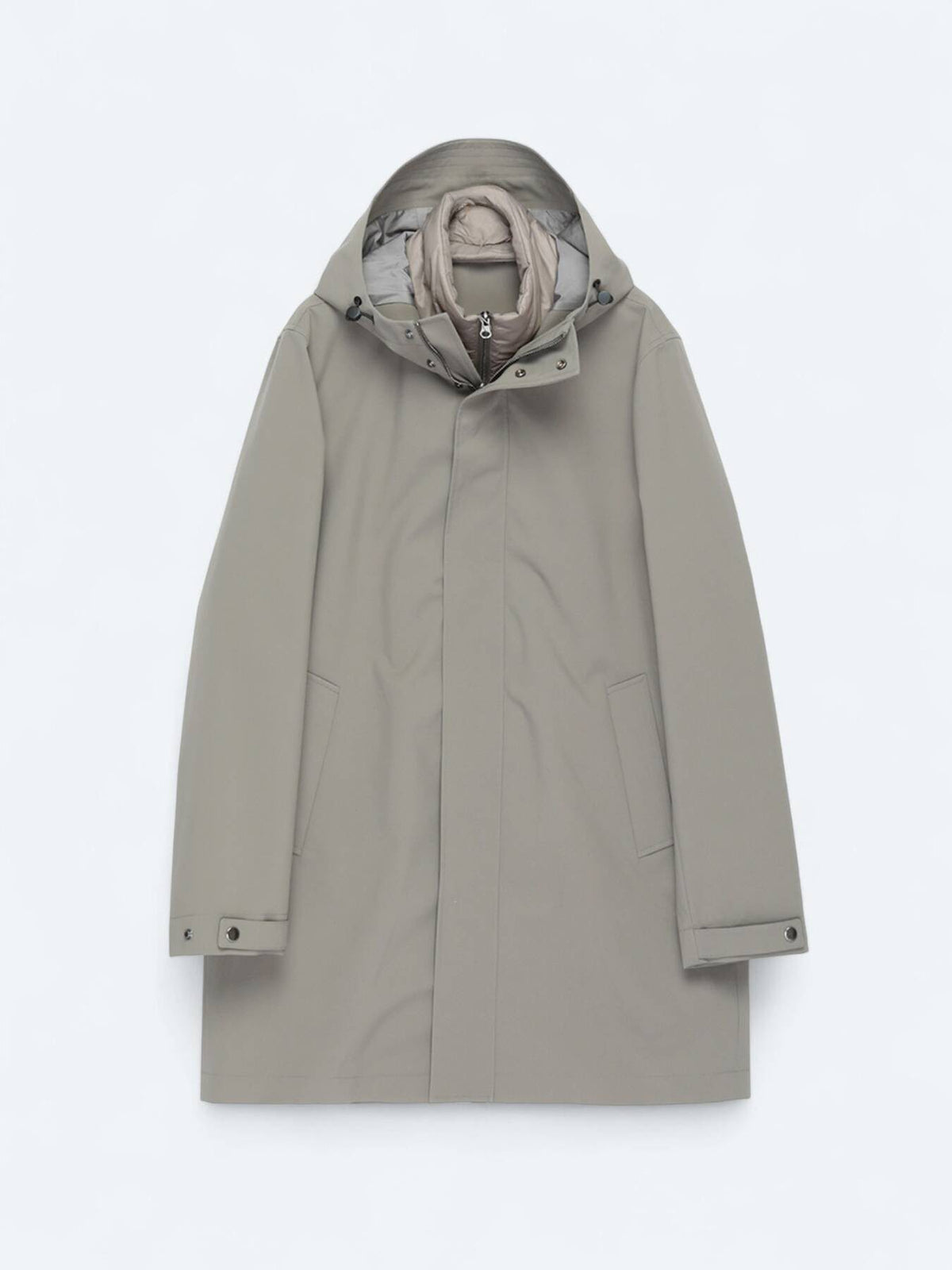 Khaki Oversize Doppelreiher Casual Regenmantel