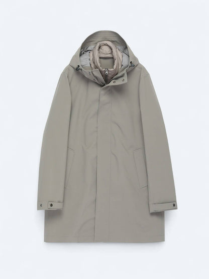 Khaki Oversize Doppelreiher Casual Regenmantel
