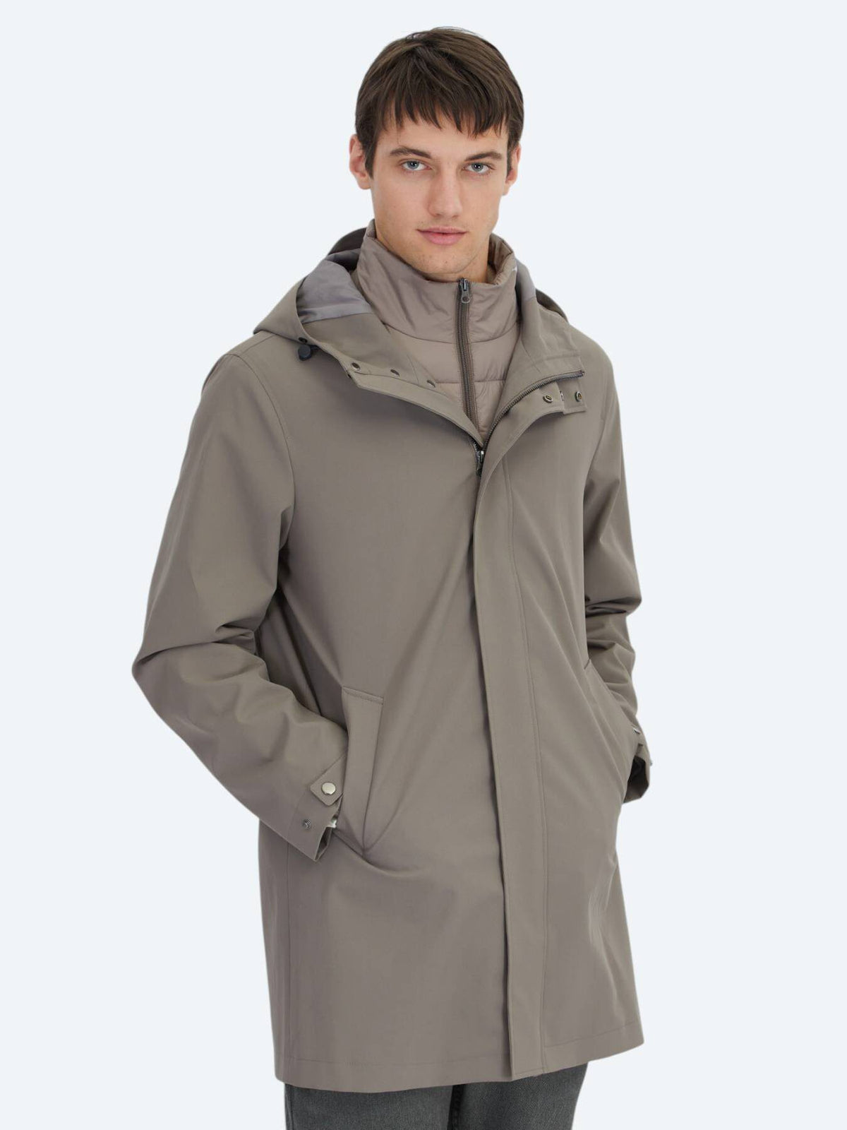 Khaki Oversize Doppelreiher Casual Regenmantel