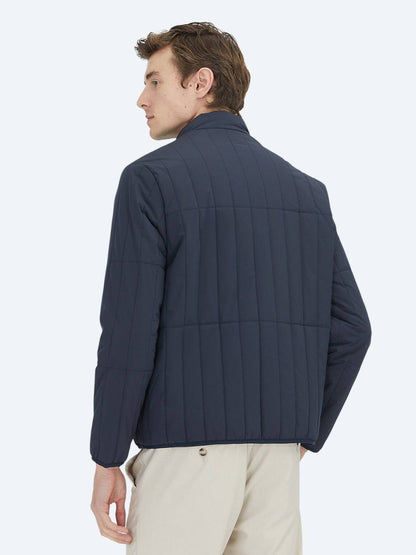 Marineblauer Regular Fit Rollkragenmantel