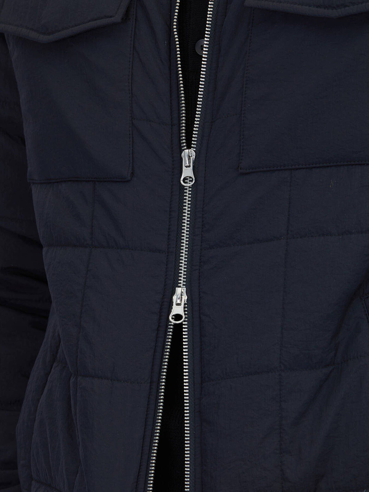 Schwarzer Regular Fit Rundkragen Freizeitmantel