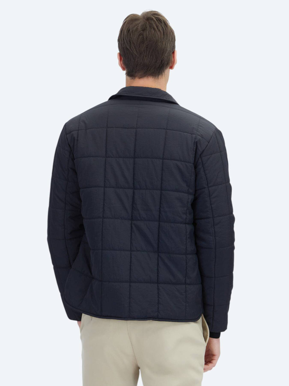 Schwarzer Regular Fit Rundkragen Freizeitmantel